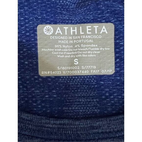 Athleta Top Womens Size Small Blue Seamless Heather Long Sleeve Active Workout - Picture 4 of 8